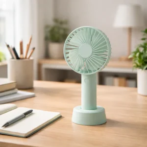 Mini rechargable table and hand fan